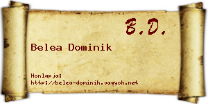 Belea Dominik névjegykártya